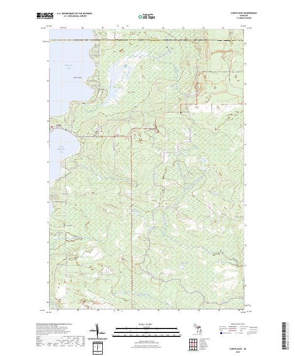 US Topo 7.5-minute map for Curtis East MI