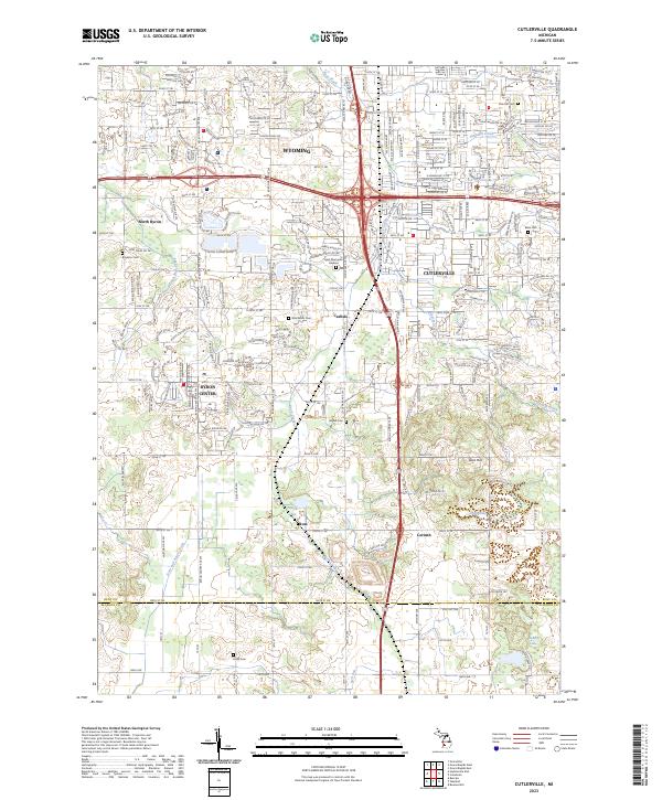 US Topo 7.5-minute map for Cutlerville MI