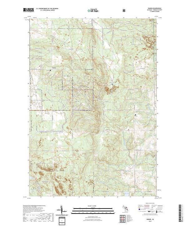 US Topo 7.5-minute map for Damon MI