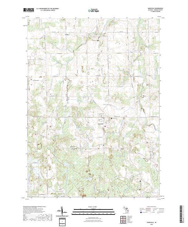 US Topo 7.5-minute map for Dansville MI