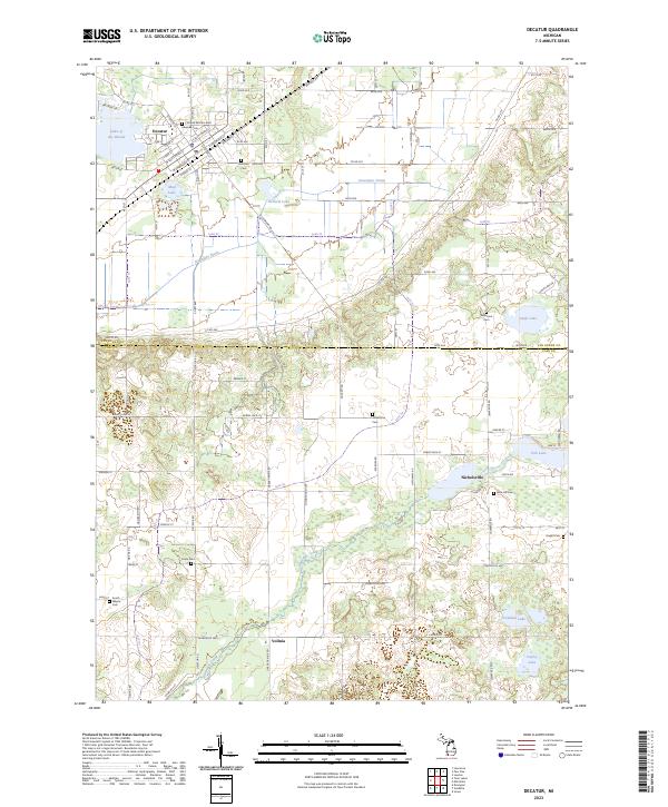 US Topo 7.5-minute map for Decatur MI – American Map Store