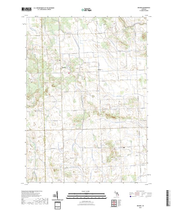US Topo 7.5-minute map for Decker MI