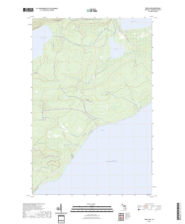 US Topo 7.5-minute map for Deer Lake MI