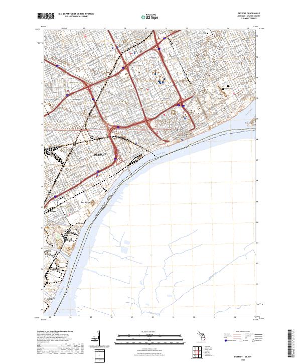 US Topo 7.5-minute map for Detroit MION