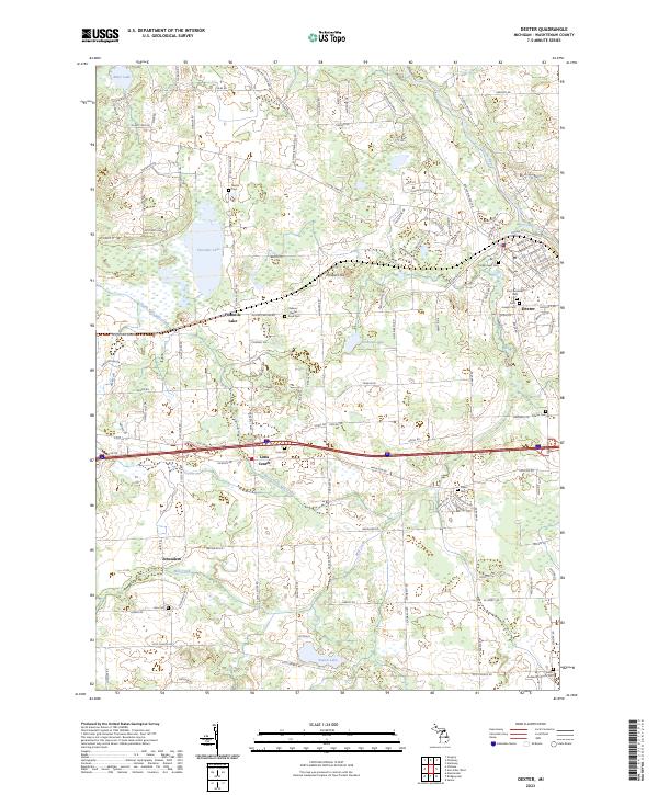US Topo 7.5-minute map for Dexter MI