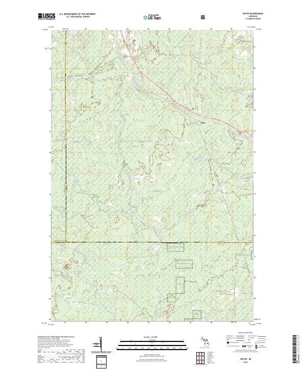 US Topo 7.5-minute map for Diffin MI