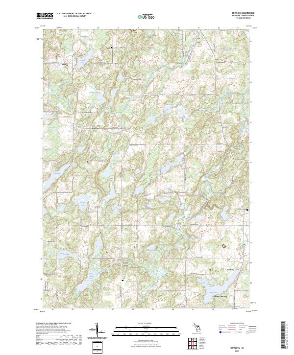 US Topo 7.5-minute map for Dowling MI