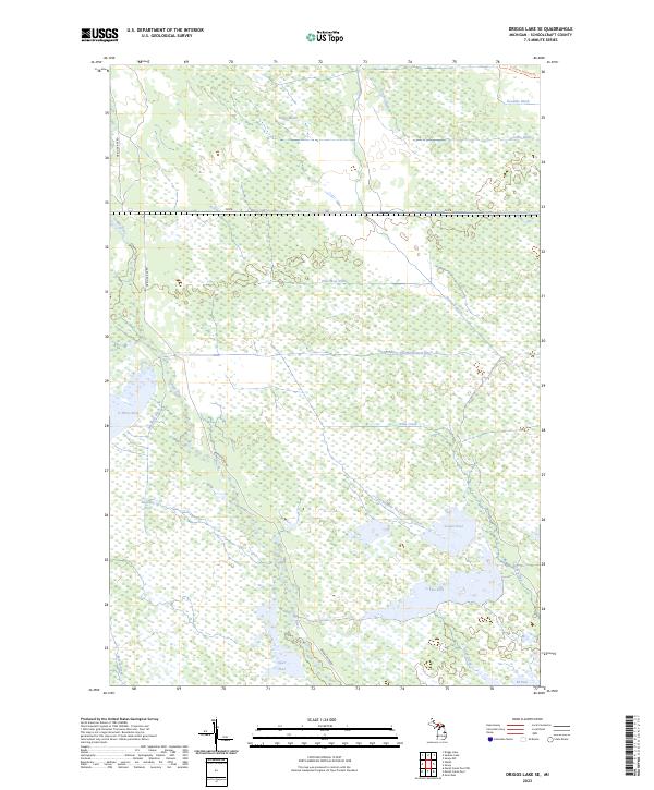 US Topo 7.5-minute map for Driggs Lake SE MI