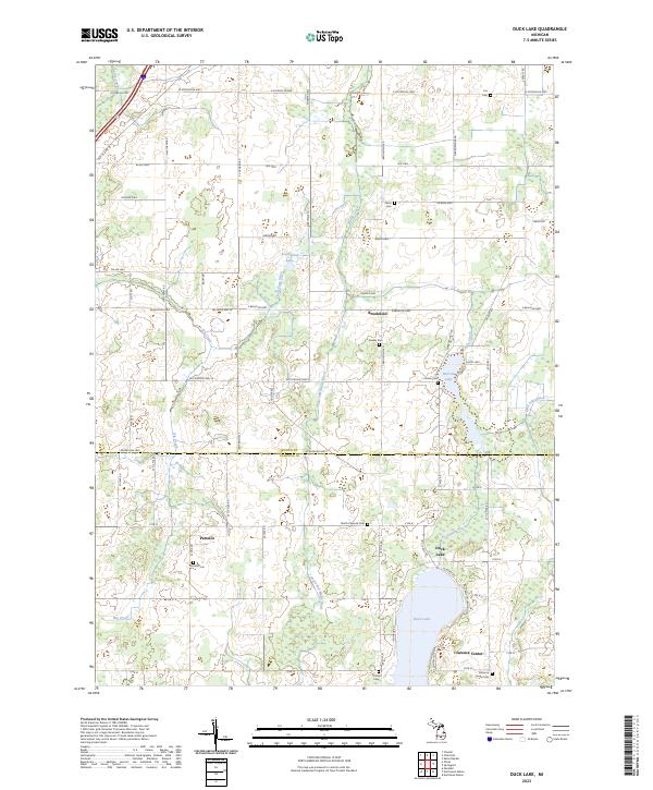 US Topo 7.5-minute map for Duck Lake MI