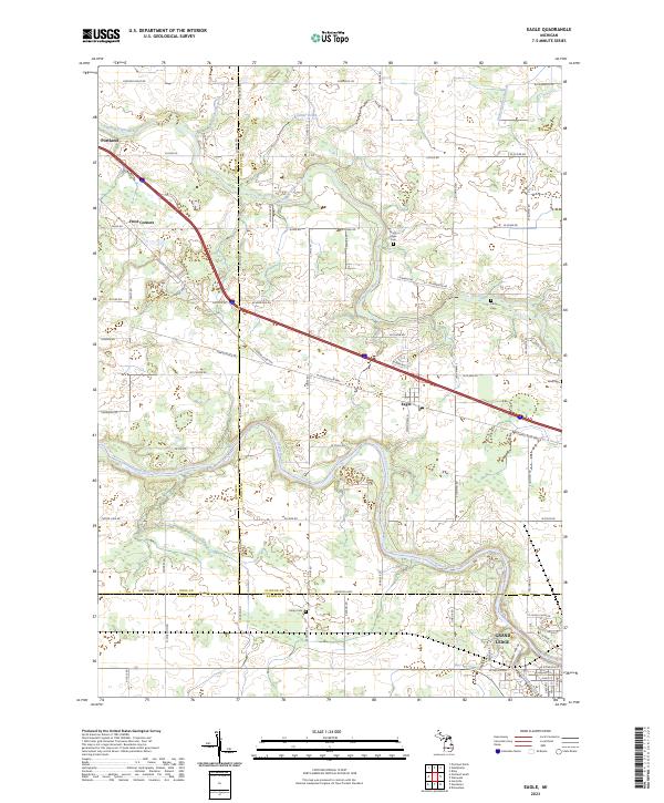 US Topo 7.5-minute map for Eagle MI