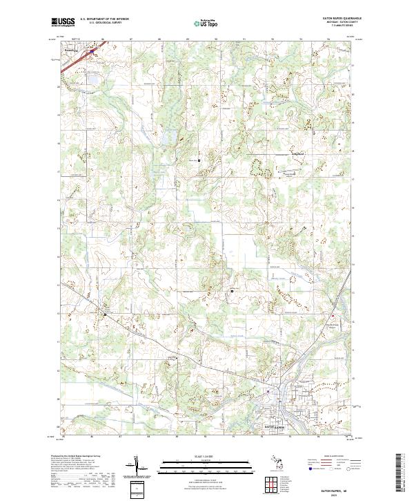 US Topo 7.5-minute map for Eaton Rapids MI