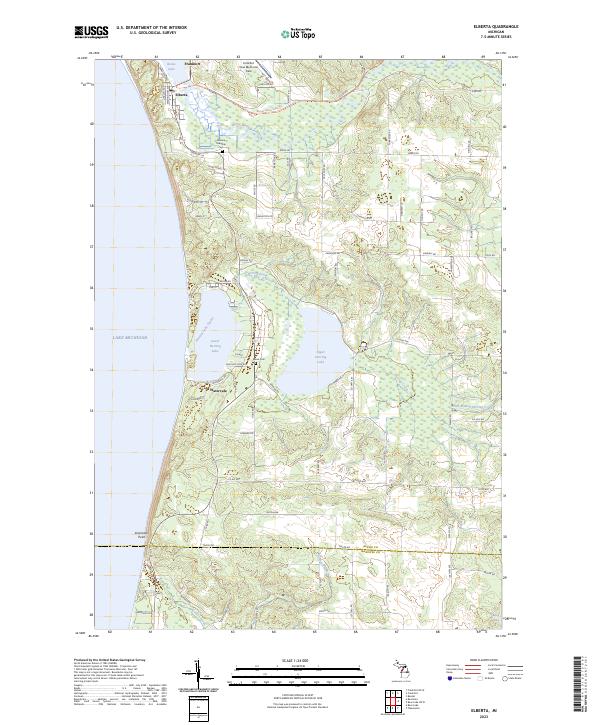 US Topo 7.5-minute map for Elberta MI