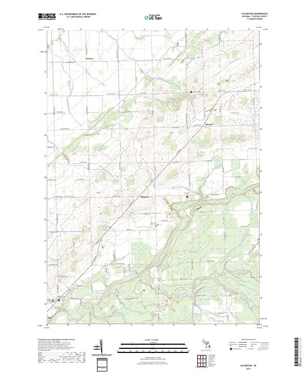 US Topo 7.5-minute map for Ellington MI