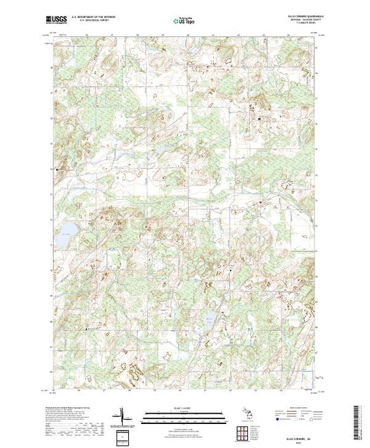 US Topo 7.5-minute map for Ellis Corners MI – American Map Store