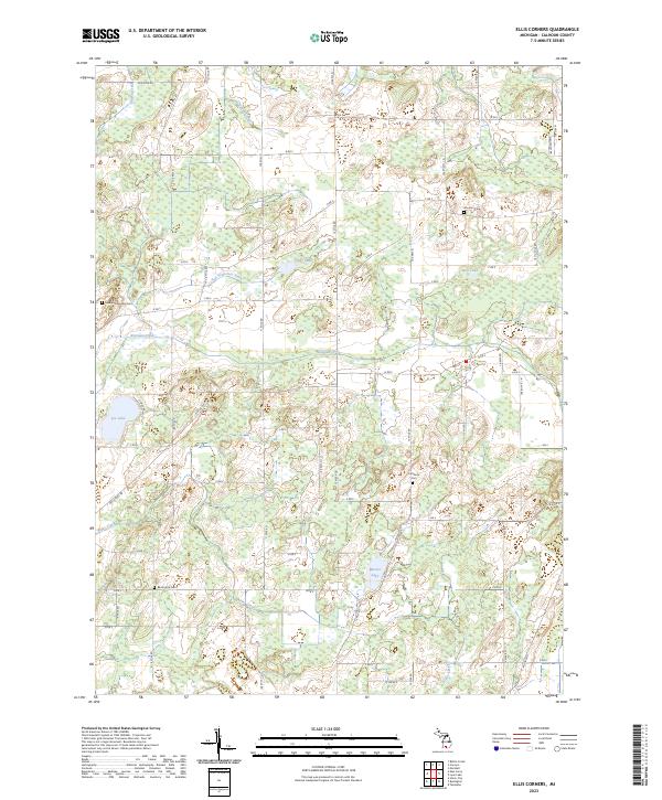 US Topo 7.5-minute map for Ellis Corners MI