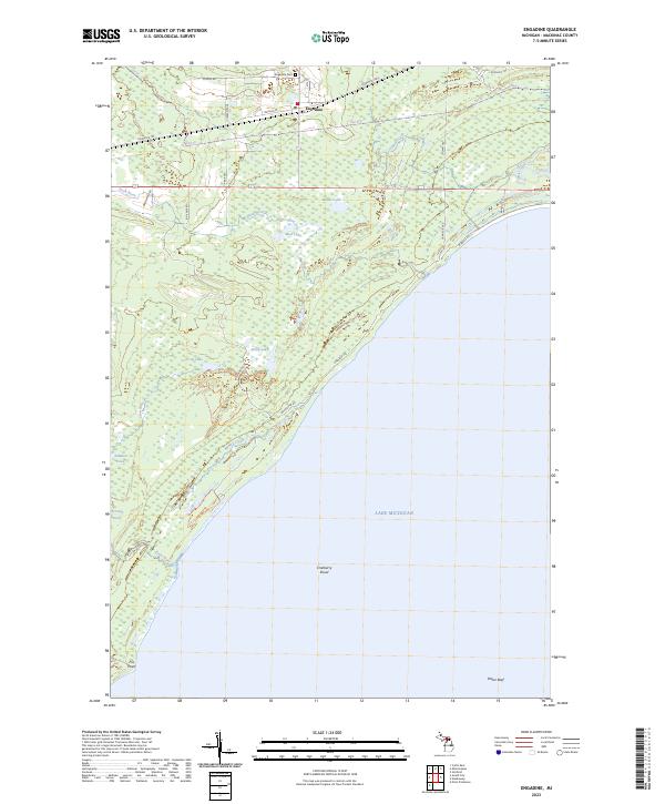 US Topo 7.5-minute map for Engadine MI