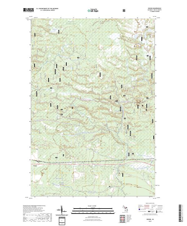 US Topo 7.5-minute map for Ensign MI