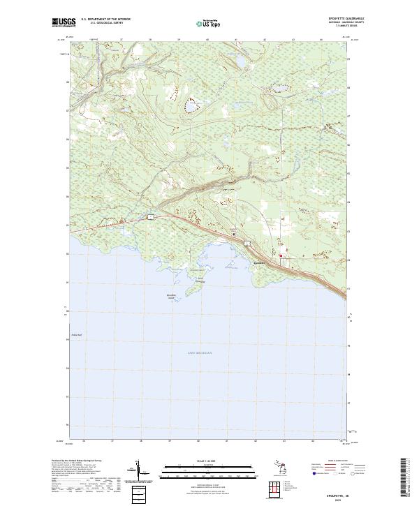 US Topo 7.5-minute map for Epoufette MI