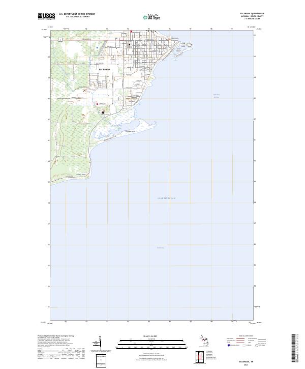 US Topo 7.5-minute map for Escanaba MI