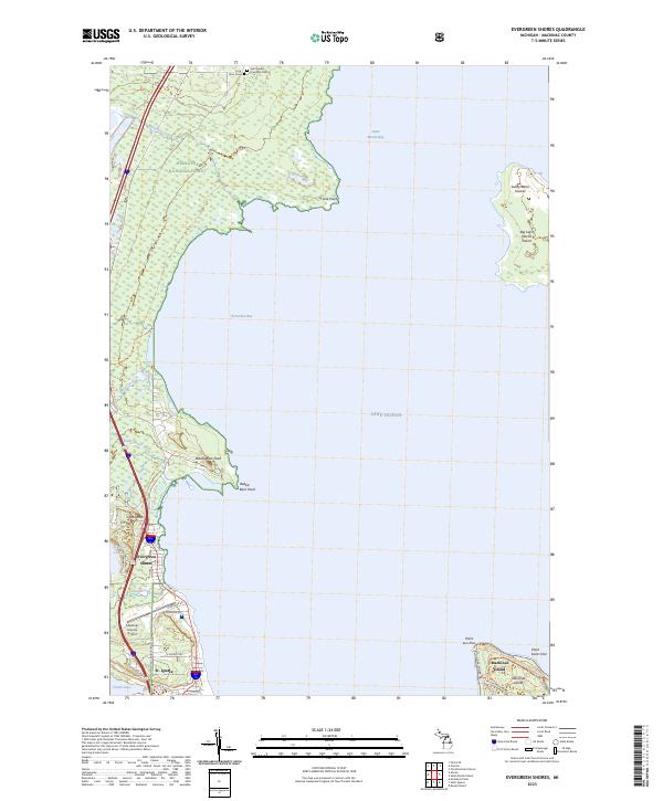 US Topo 7.5-minute map for Evergreen Shores MI