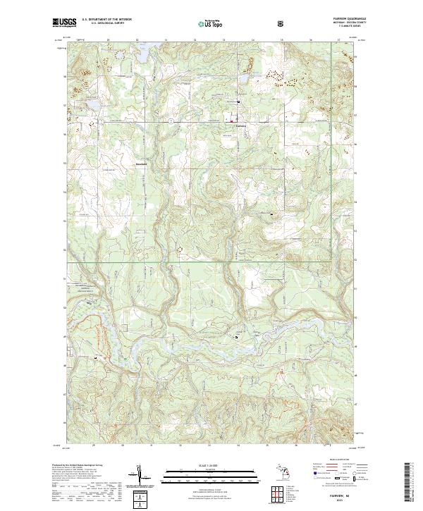 US Topo 7.5-minute map for Fairview MI