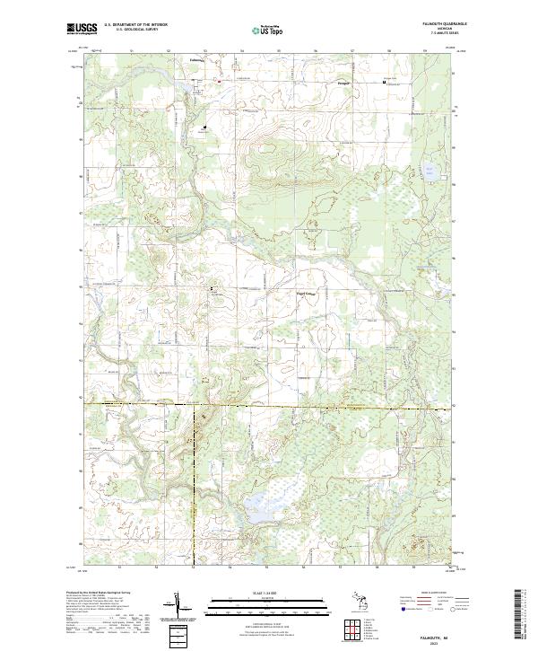 US Topo 7.5-minute map for Falmouth MI