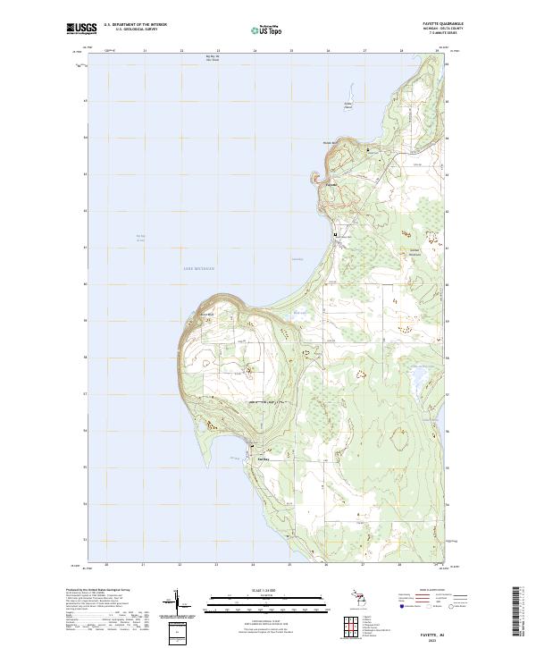 US Topo 7.5-minute map for Fayette MI