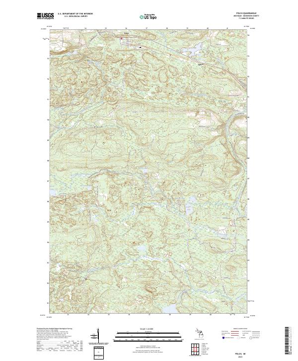 US Topo 7.5-minute map for Felch MI