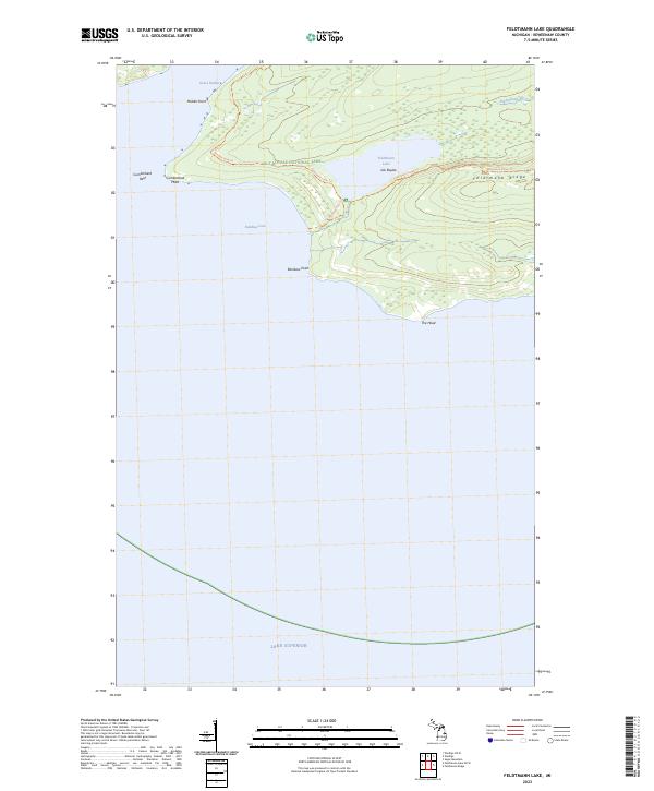 US Topo 7.5-minute map for Feldtmann Lake MI