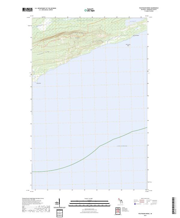 US Topo 7.5-minute map for Feldtmann Ridge MI
