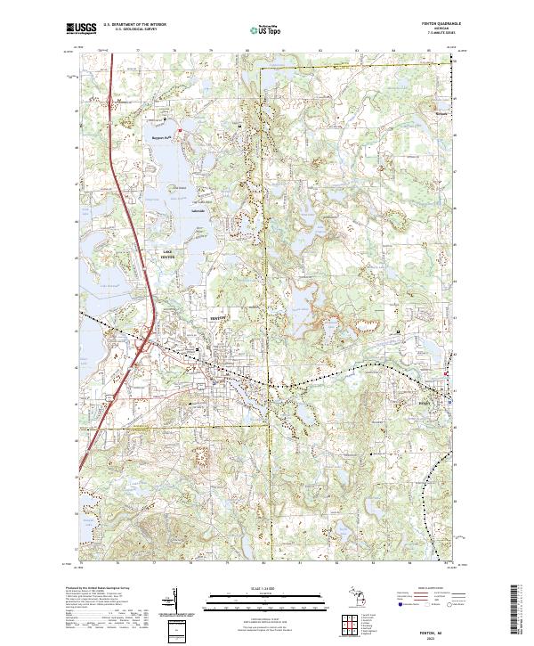 US Topo 7.5-minute map for Fenton MI