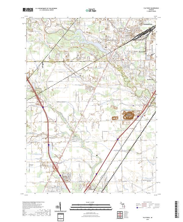 US Topo 7.5-minute map for Flat Rock MI