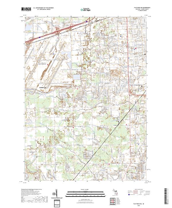US Topo 7.5-minute map for Flat Rock NE MI