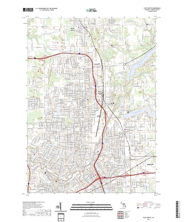 US Topo 7.5-minute map for Flint North MI