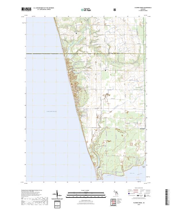 US Topo 7.5-minute map for Flower Creek MI