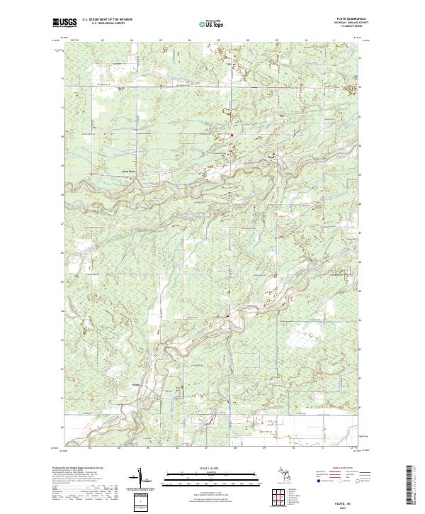 US Topo 7.5-minute map for Floyd MI