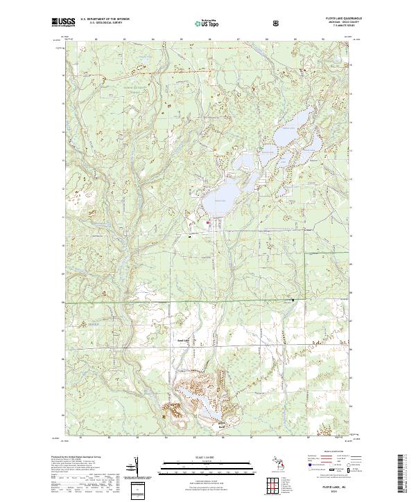 US Topo 7.5-minute map for Floyd Lake MI
