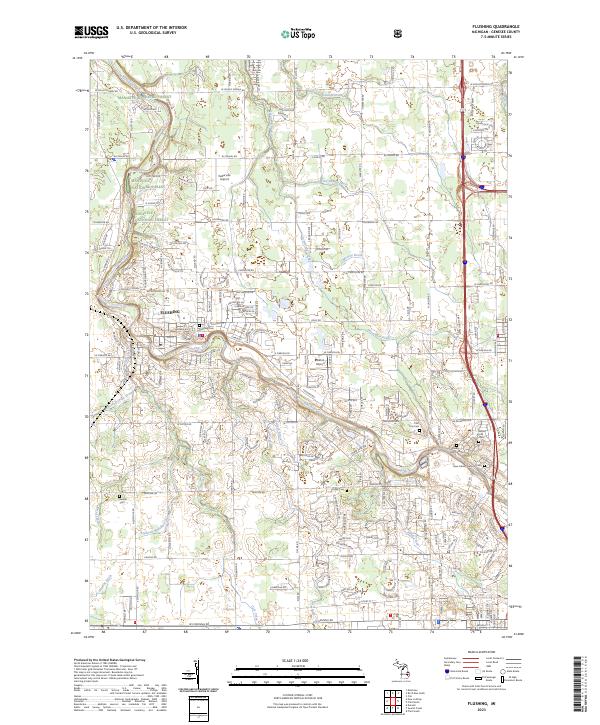 US Topo 7.5-minute map for Flushing MI