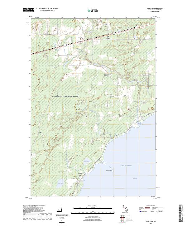 US Topo 7.5-minute map for Ford River MI