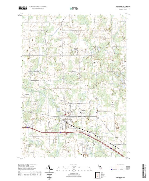 US Topo 7.5-minute map for Fowlerville MI