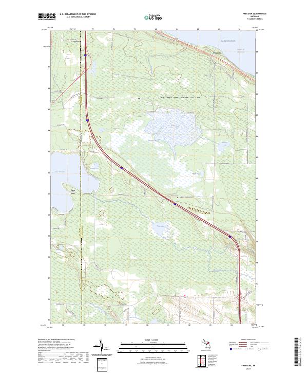 US Topo 7.5-minute map for Freedom MI