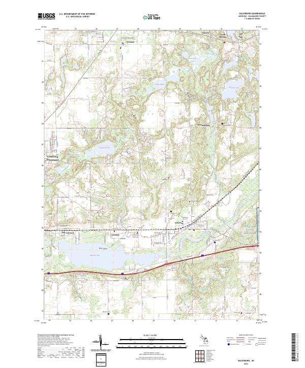 US Topo 7.5-minute map for Galesburg MI
