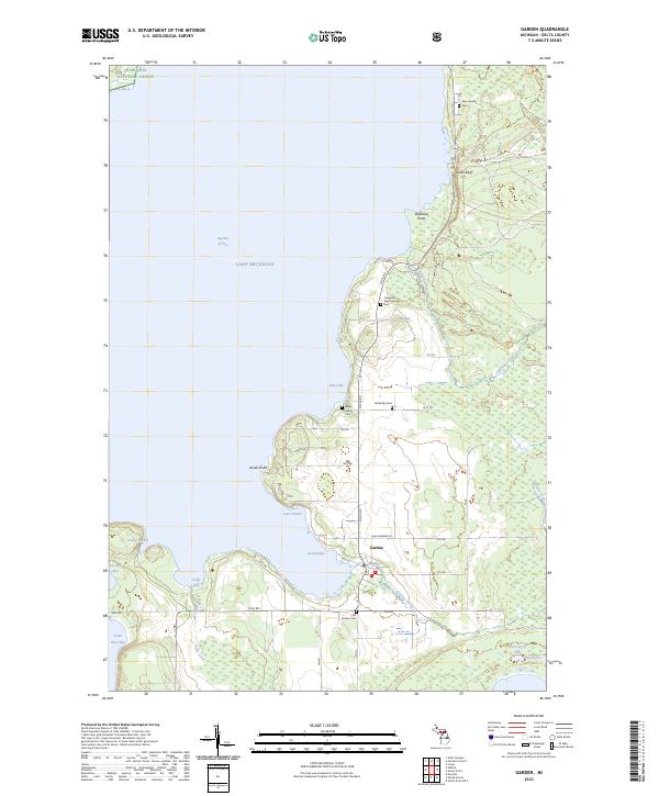 US Topo 7.5-minute map for Garden MI