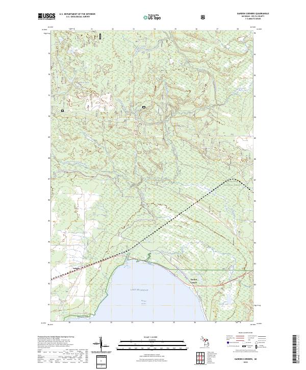 US Topo 7.5-minute map for Garden Corners MI