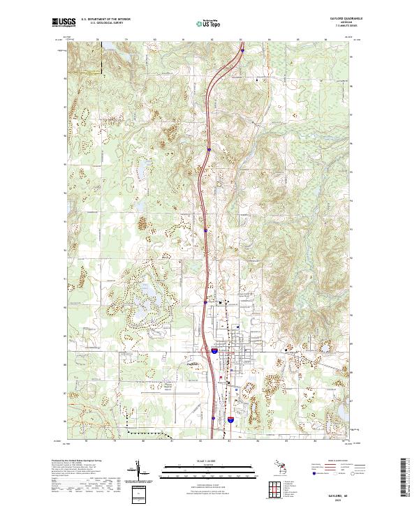 US Topo 7.5-minute map for Gaylord MI