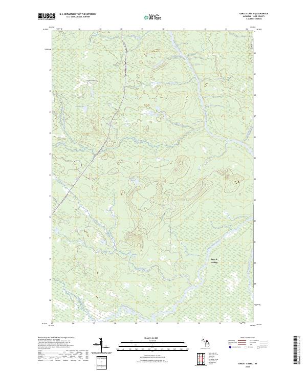 US Topo 7.5-minute map for Gimlet Creek MI