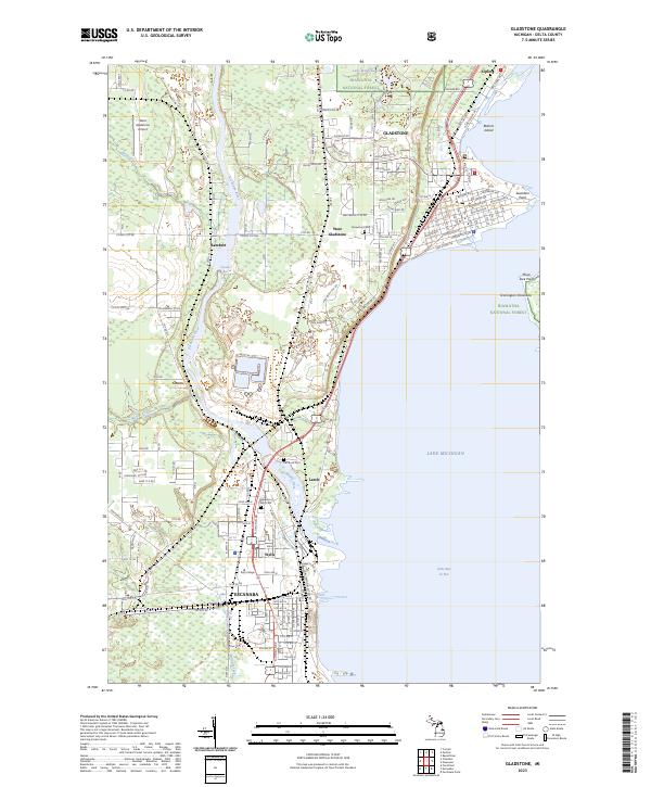 US Topo 7.5-minute map for Gladstone MI