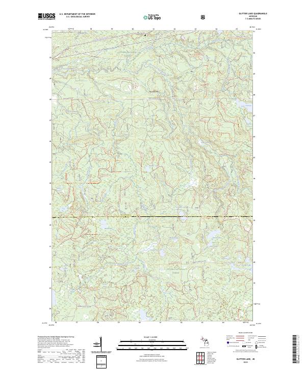 US Topo 7.5-minute map for Glitter Lake MI