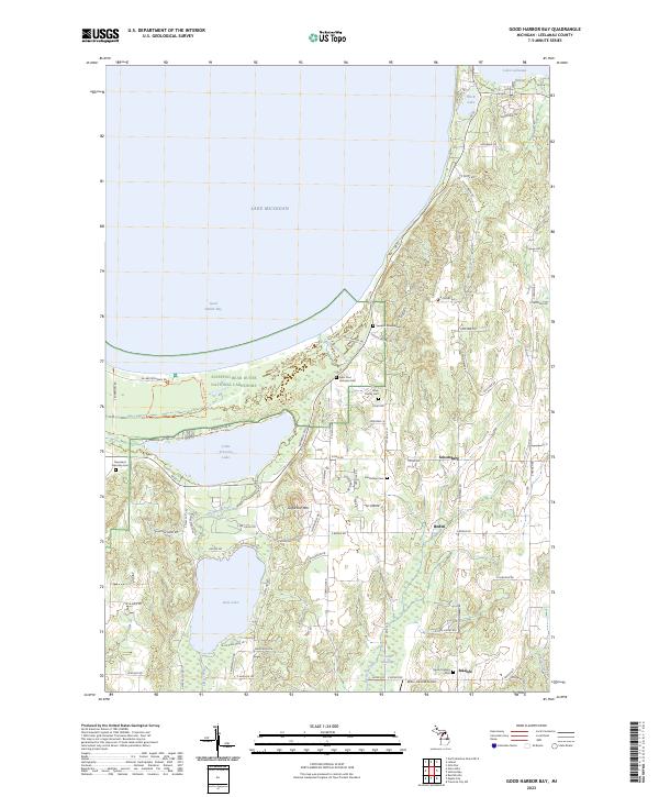 US Topo 7.5-minute map for Good Harbor Bay MI