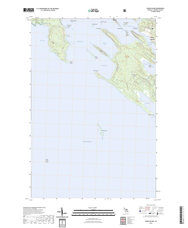 US Topo 7.5-minute map for Goose Island MI